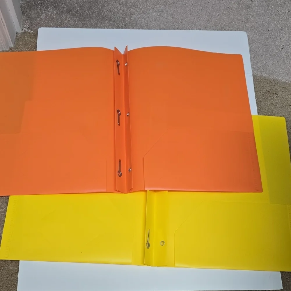Yellow and Orange Folders with Prongs